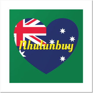 Nhulunbuy NT Australia Australian Flag Heart Posters and Art